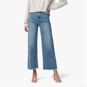Joe's Jeans Light Wash Wide Leg Frayed Hem Jeans